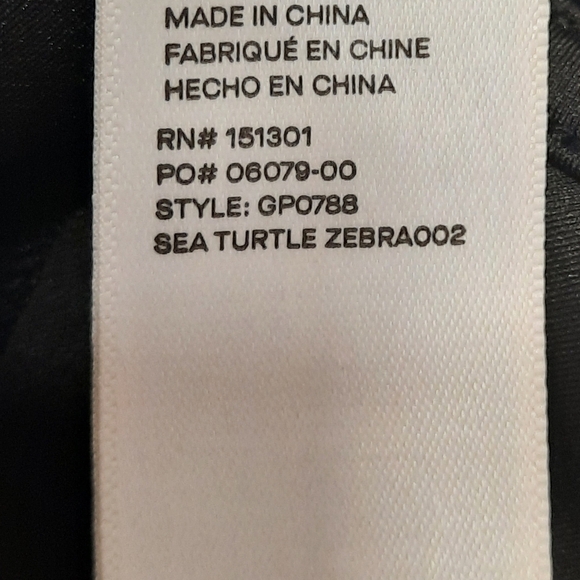 GOOD AMERICAN (Size 1 aka Small) Sea Turtle Zebra Sports Bra Black Green - Picture 8 of 9